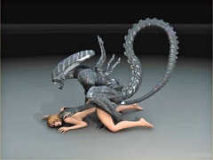 picture #2 ::: Alien brutally deep dicks a girl from behind