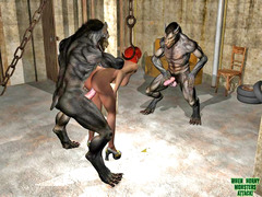 picture #3 ::: Naive girl sets a couple of horny werewolves free