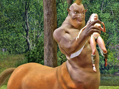 picture #1 ::: Bombshell blonde raped by a giant centaur