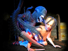 picture #7 ::: Hot elf girl gets monsters cum on her tits