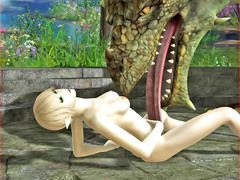 picture #2 ::: Lusty elf girl eaten out by a dragon
