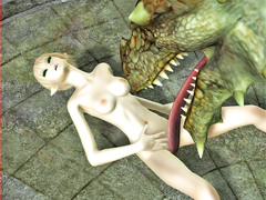 picture #3 ::: Lusty elf girl eaten out by a dragon