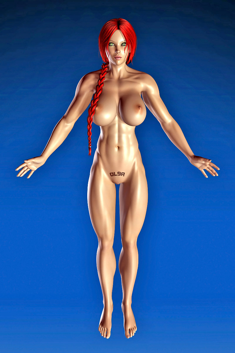 3d Shemale Posing - 3D redhead babe double penetrated by shemale aliens