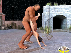 picture #3 ::: Slutty brunette gets drilled by a giant