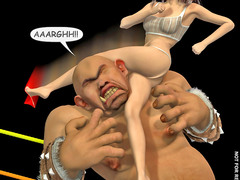 picture #4 ::: 2 babes and a giant - 3d babes fuck wrestling comic