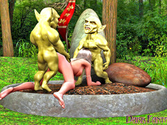 picture #3 ::: Female elven mage drilled with goblin cocks