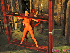 picture #3 ::: Horny demon torturing a bound girl