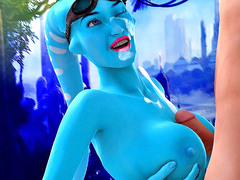picture #1 ::: Twi'lek girl gets facialized after sucking cock