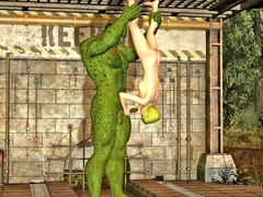 picture #4 ::: Horny green monster female fucking a giant's toe