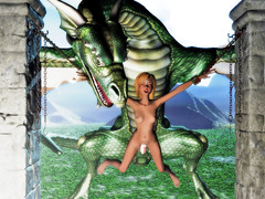picture #2 ::: Chained girl is left as dragon's sex slave
