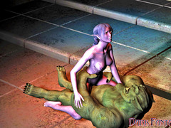 picture #2 ::: Pretty elven girl double teamed by ogres