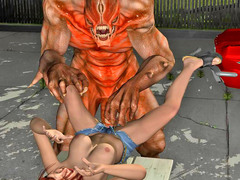 picture #2 ::: Horny monster rapes a hottie on the parking lot