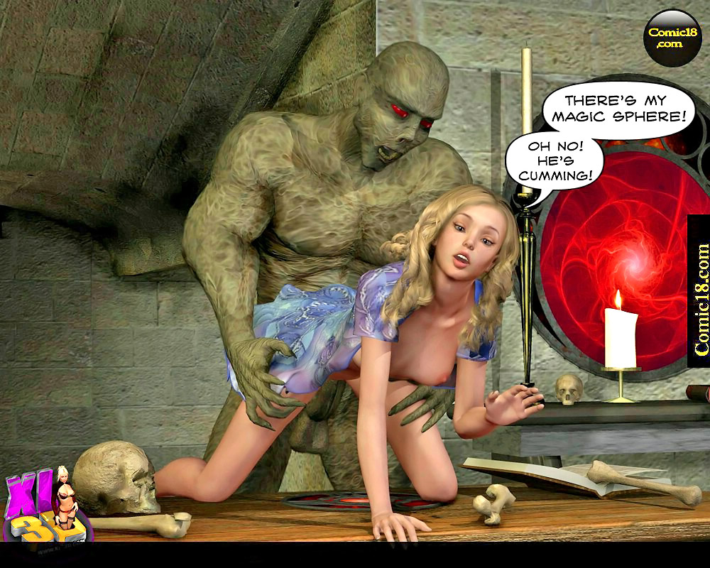 Horny hot witch fucked by a summoned demon