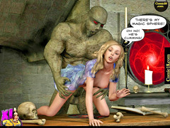 picture #3 ::: Sorceress summons a golem to fuck her hard