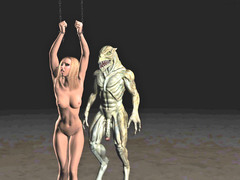 picture #2 ::: Kinky demon keeps a chained girl as his sex pet