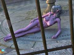 picture #4 ::: Naked elf cutie teasing a guy behind bars