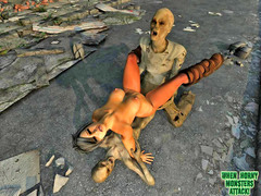 picture #3 ::: Hot girl fucked by two horny zombies