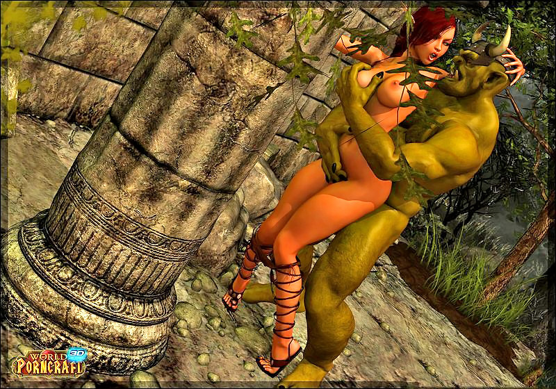 3d Elf Orc Sex - Busty elf secretly having sex with an orc