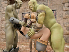 picture #8 ::: Brave girl tries to fight off horny orcs