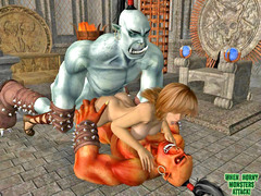 picture #3 ::: Busty barbarian queen enjoys a threesome with her guards
