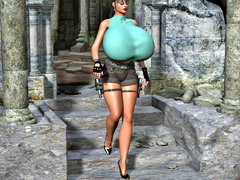 picture #1 ::: Busty tomb raider impaled on a troll cock