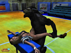 picture #3 ::: Trapped cheerleader fucked silly by a werewolf