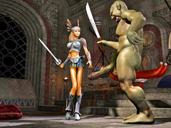 picture #6 ::: Warrior girl fighting a horny troll