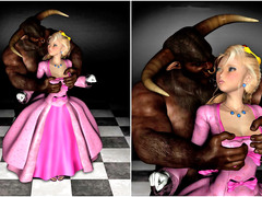 picture #2 ::: Cute princess forced to deep throat a minotaur
