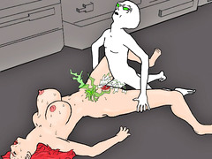 picture #4 ::: Sexy babe gets a rimming from an alien