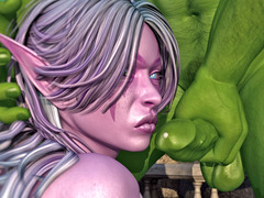 picture #1 ::: Enslaved elf girl forced to suck a giant orc cock