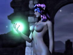 picture #1 ::: Busty dark elf tries to summon someone to fuck her hard
