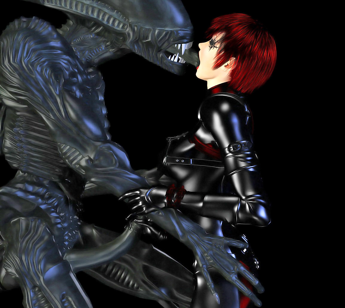 1154px x 1033px - 3D latex babe making out with evil alien
