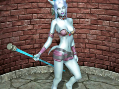 picture #3 ::: Horny beast titfucks a lovely elf girl