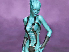 picture #2 ::: Gorgeous alien girl shows her big boobage