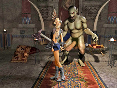 picture #1 ::: Hot blonde gets double teamed by horny minotaurs