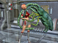 picture #3 ::: Hot girl tied and fucked by a tentacle monster