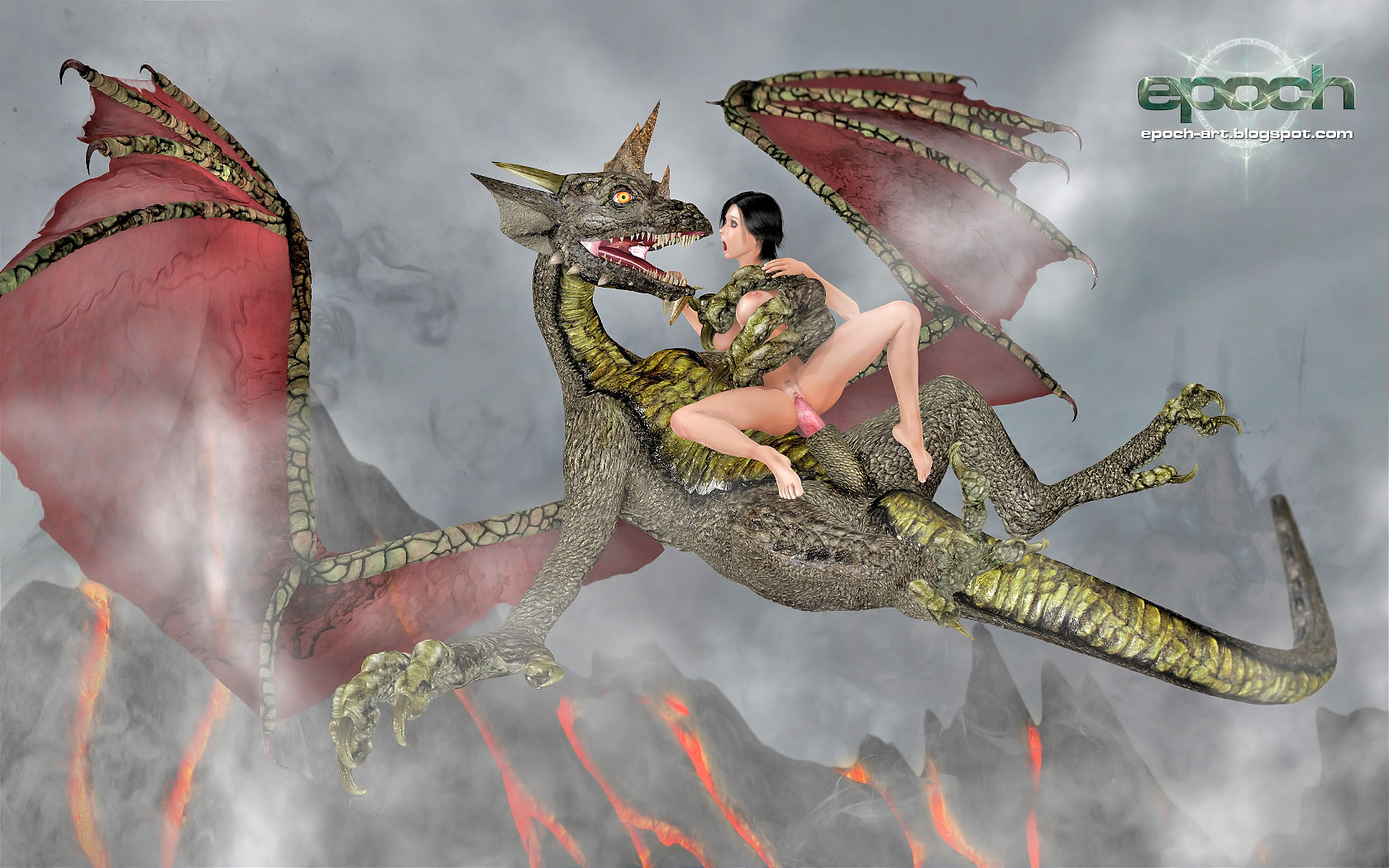 Dragon Human Sex - Horny dragon goes crazy for some human pussy at 3dEvilMonsters