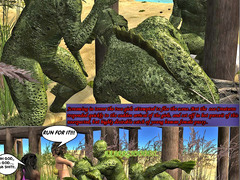 picture #10 ::: Two careless girls trapped and raped by lizardmen
