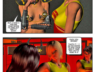 picture #3 ::: Evil vixen with tentacle fingers fucking cheerleaders - 3D xxx comic
