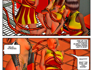picture #5 ::: Kinky vixen with tentacle fingers fucking cheerleaders - 3D xxx comic