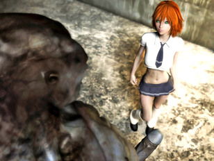 picture #4 ::: 3d tentacle monster waiting for schoolgirl to give him blowjob