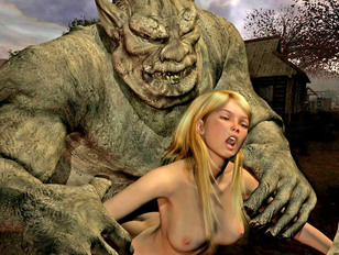 picture #1 ::: two busty chicks involved in a monster 3d fuck adventure