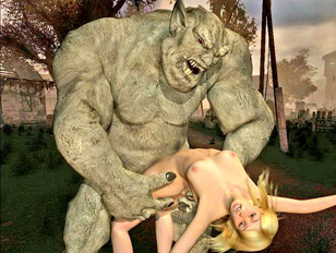 picture #3 ::: Hairy werewolf fucks girl and leaves her naked in the forest.