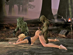 picture #6 ::: Kinky sex cartoons showing pure cute ladies fucked violently by an ugly beast.