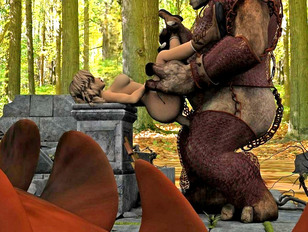 picture #2 ::: 3D anal hard fucking with an unusual monster and a sexy uoung bitch
