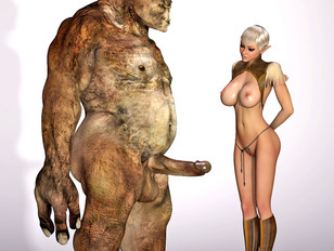 picture #1 ::: pretty 3d girl knows that beast wants to rape her badly