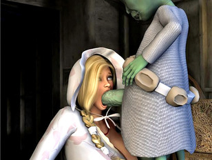 picture #1 ::: 3D ultra busty foxy babe getting fucked by a horny alien