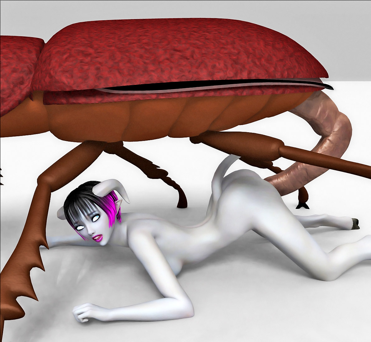 Insect Monster Hentai Porn - Hot horned elf girl getting fucked by a huge bug monster | Porncraft 3d