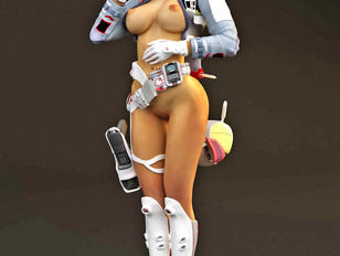picture #1 ::: 3D busty brunette getting violated by a horny cruel cybernetic organism