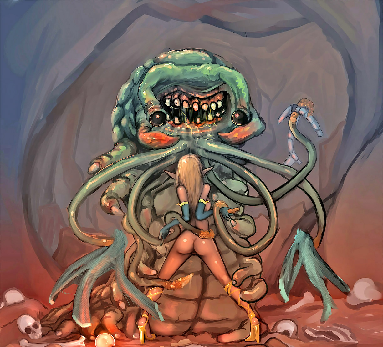 1224px x 1110px - Nude cartoon girls in trouble - Attack of the evil tentacle monsters |  Porncraft 3d